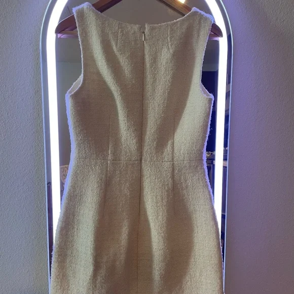 🤍🤍J crew Cream tweed Textured Mini Dress in ivory - Picture 8 of 10